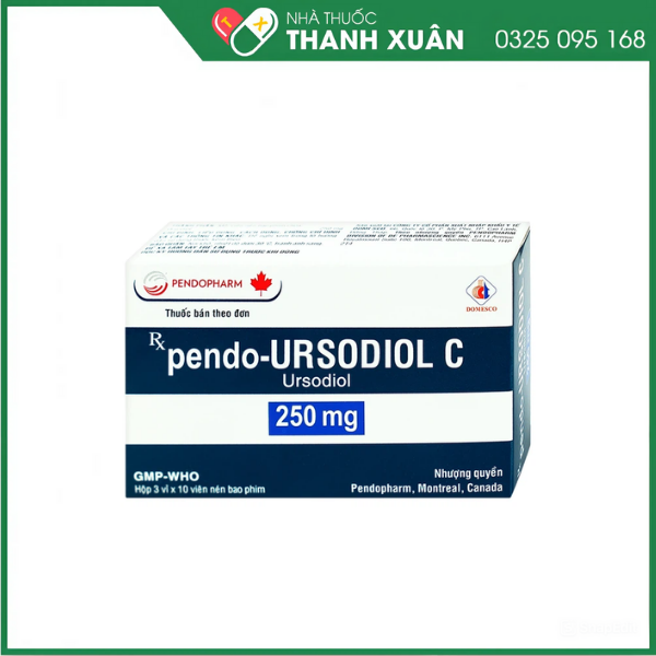 Pendo-Ursodiol C 250mg điều trị xơ gan mật nguyên phát (3 vỉ x 10 viên)